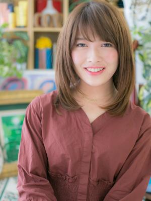 30代40代大人女性に♪斜めバング透け感ツヤ髪小顔ワンカール