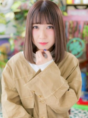 大人女子に♪シースルーバングx艶カラー小顔ワンカールボブディ