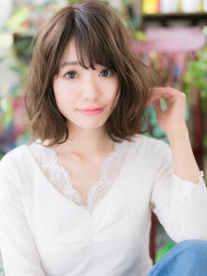  ハッピー☆ガーリー★くせ毛風小顔セミディ