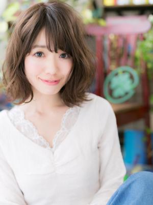  ハッピー☆ガーリー★くせ毛風小顔セミディ