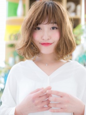 Aライン♪外国人風前下がりふわミディ Aライン♪外国人風前下がりふわミディ