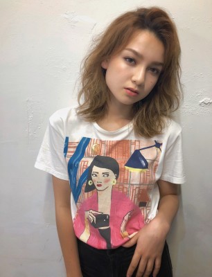 外国人風外ハネひし形ミディ