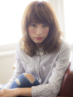 無造作透け感カール