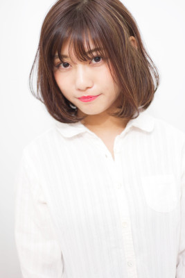 【担当 添田】切りっぱなしボブワンカールのデジタルパーマ 【担当 添田】切りっぱなしボブワンカールのデジタルパーマのイメージ画像