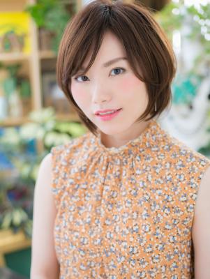斜めバングで美人顔♪好感大人ボブ