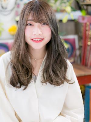 アシンメトリーくせ毛風グラマラスロング