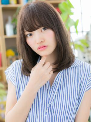 ナチュかわ♪斜めバングの黒髪風ワンカール