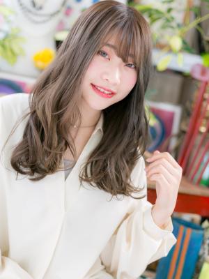 アシンメトリーくせ毛風グラマラスロング