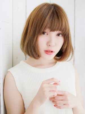 Aラインのワンレングスボブヘアー