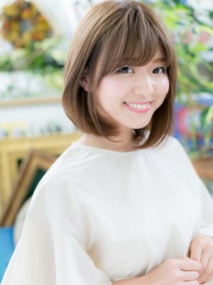 斜めバング☆小顔ナチュラルストレート
