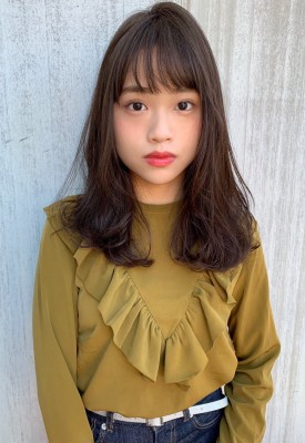 ふんわりパーマ セミロング