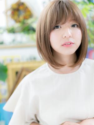 斜めバング☆小顔ナチュラルストレート