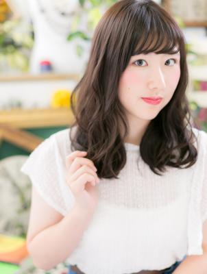 黒髪風♪ツヤカールセミロング