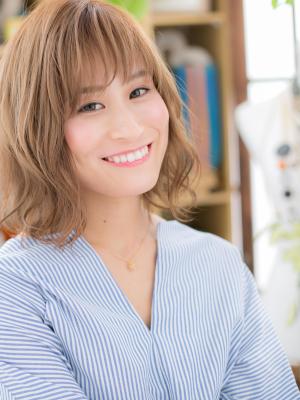 グラデーションカラー★立体感ふわミディ エアリーボブ