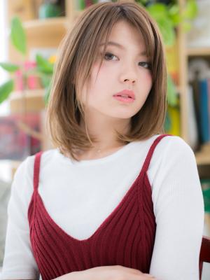 アシンメトリー×グラデカラー＊大人顔セミディ
