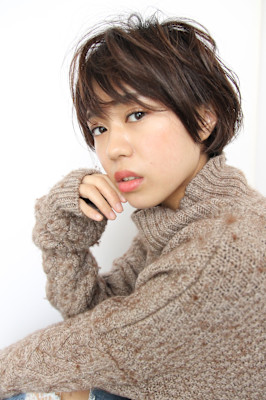 菱形シルエットで小顔効果ショートボブ☆