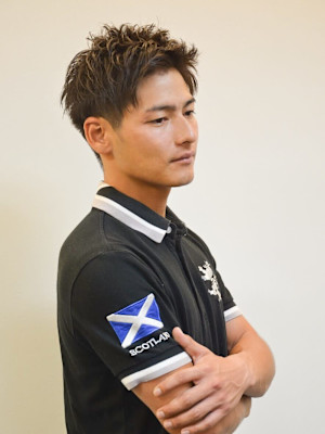 鬼に金棒じゃけえ。ツーブロックワイルドアップバング