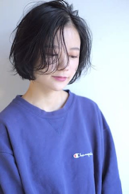 地毛風カラー×ボブ