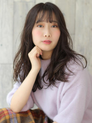 [長浜里香]シースルーバング×ゆるふわくせ毛風パーマ