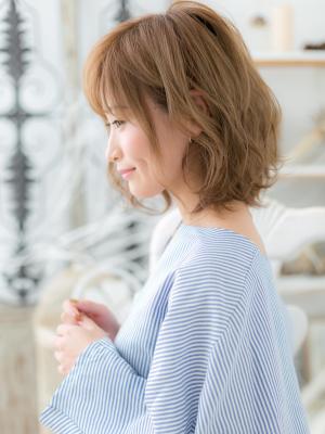 グラデーションカラー★立体感ふわミディ エアリーボブ