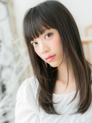 間違いナシの好感度！黒髪ストレート フェミニンストレート