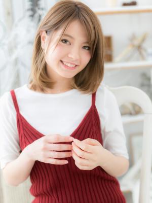 アシンメトリー×グラデカラー＊大人顔セミディ スマートボブ