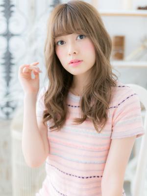斜めバングでモテ系♪くせ毛風ウェーブ シフォンウェーブ