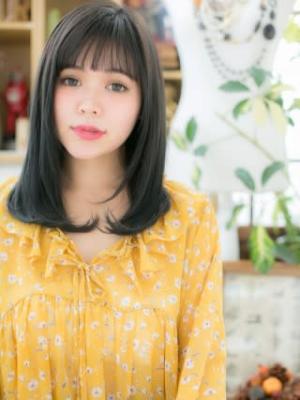 黒髪が大人かわいい…愛されワンカール モテロング 黒髪が大人かわいい…愛されワンカール モテロング