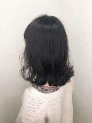 【reir下北沢】*ネイビーアッシュ+フェミニンボブ*