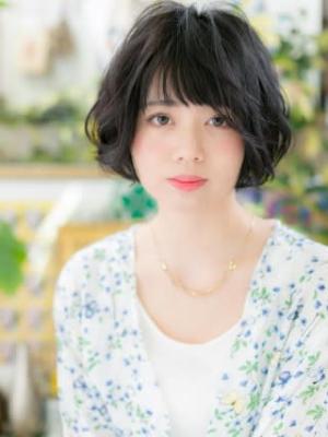 黒髪＊ダークトーンのくせ毛風ふんわりパーマ