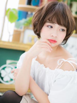 前下がりボブ★くせ毛風ラブカール　ボーイッシュショート
