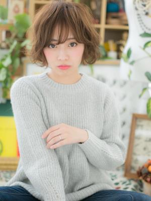 大人かわいい♪Aラインゆるふわ小顔ボブ　ガーリーボブ