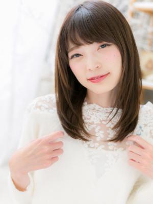 前下がり♪ナチュラル小顔ストレート　モテロング