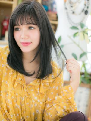 黒髪が大人かわいい…愛されワンカール　ニュアンスカール