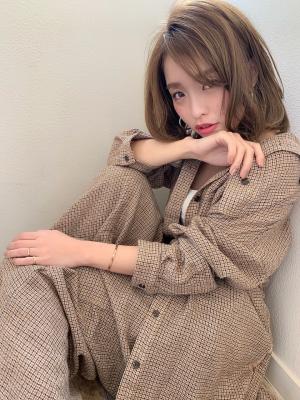 【添田】大人パーマボブディヘルシーレイヤーイルミナカラー