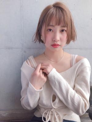 外ハネボブ 春色 ミルクティーベージュ【y－４５２】
