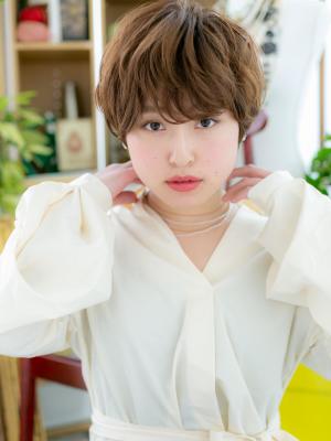 大人かわいい＊くせ毛風小顔マッシュショート　エアリーショート