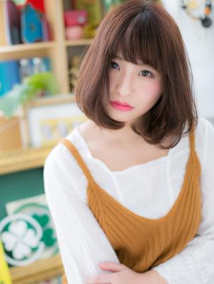 斜めバング×くせ毛風◎重めスタイルボブディ　ふわふわボブ