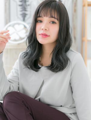 重軽MIX◎黒髪くせ毛風カール　ゆる巻きロング