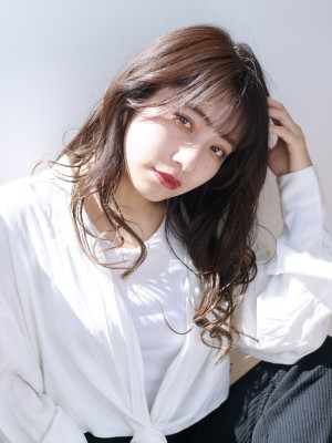 シースルーバング×愛されロング