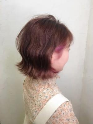 【reir下北沢】*ボブディ+インナーカラー+ローズピンク* 【reir下北沢】*ボブディ+インナーカラー+ローズピンク*