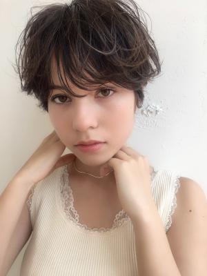 ゆるふわショートパーマ小顔フェミニン 
