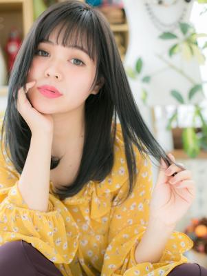 黒髪が大人かわいい…愛されワンカール　ゆる巻きロング