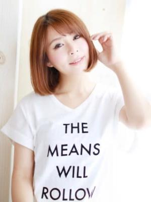ツヤ感ワンカールボブスタイル
