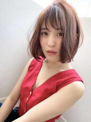 【アフロート添田】大人かわいいニュアンスボブ 小顔前下がり