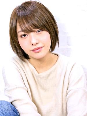 大人可愛い切りっぱなしボブ