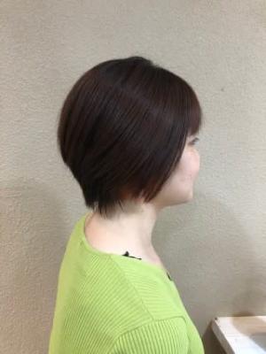 オレンジショートボブ