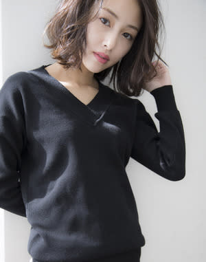 エストリア栄店 オトナ可愛い前髪流しめミディアムボブby平岩