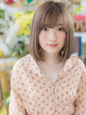 斜めバング♪Iラインストレートボブ　ふんわりボブ