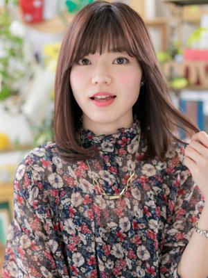 愛されカラーの前下がり小顔ワンカール　キュートボブ